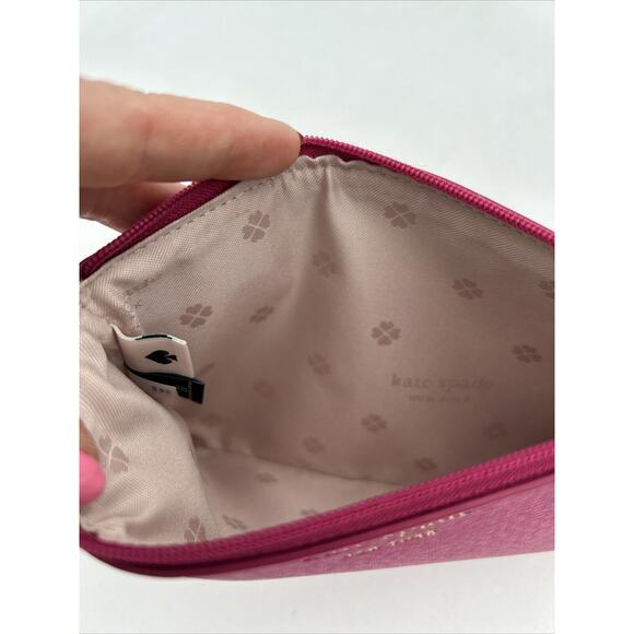Kate Spade Keaton Medium L Zip Wristlet Dark Magenta 7" W x 5" H - Picture 7 of 11